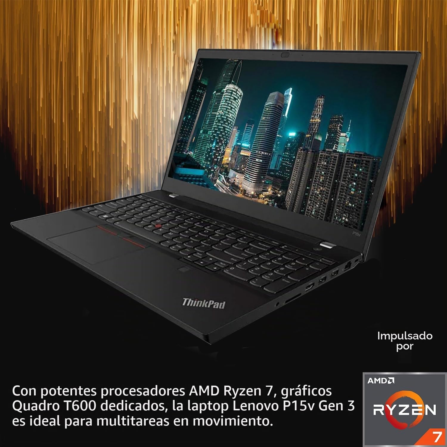 Amazon.com: Lenovo ThinkPad P15v - Laptop de negocios, pantalla